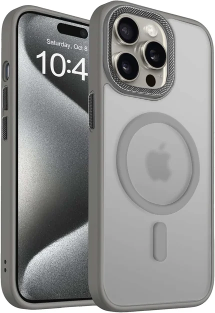 Grey Silicone Back Cover for iPhone 13 Pro Max – Slim Soft PU Shockproof Case