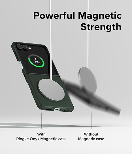 Ringke Onyx Magnetic Case for Samsung Galaxy Z Flip7 – Slim MagSafe Compatible Anti-Slip Protective Cover (Dark Green) - Image 5